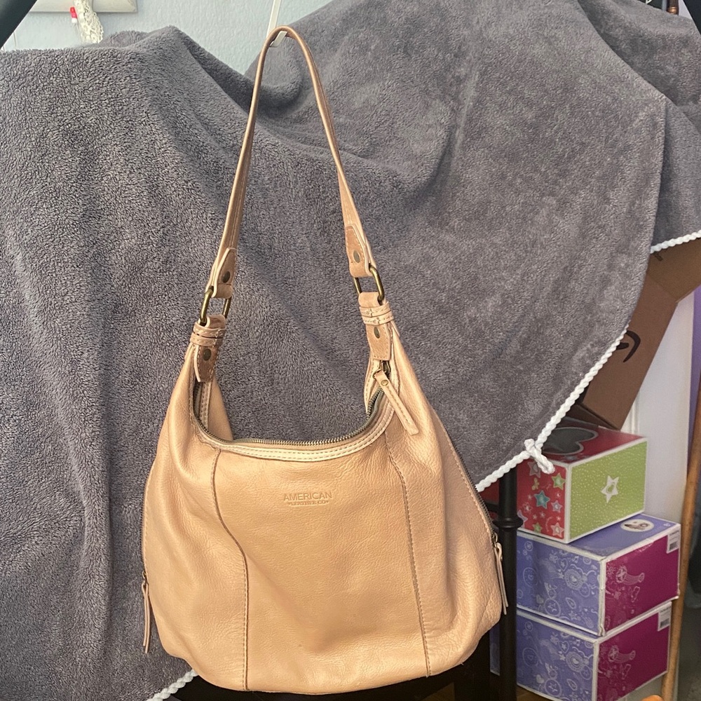 American leather soft Tan Leather Shoulder Bag